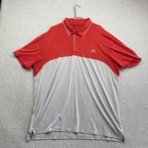 Adidas Golf Polo Shirt Color Blok Mens XXL Orange / White Performance Read*